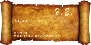 Hajzer Ervin névjegykártya