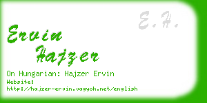 ervin hajzer business card